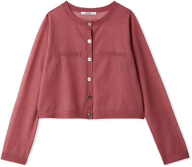 ストロベリーフィールズ ICHIE 変形釦ラメニットカーディガン トップス